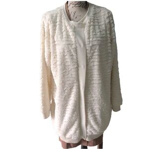 White Cardigan Sweater Size L